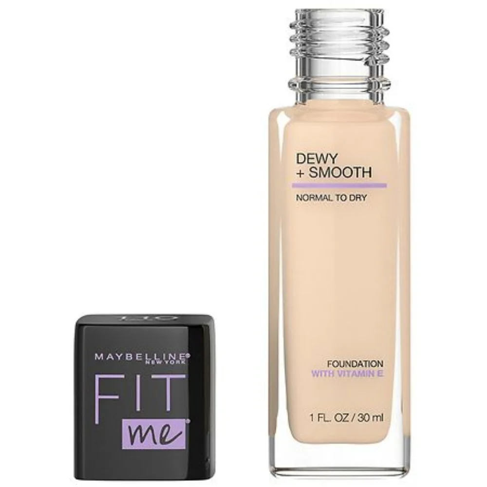 2 x Maybelline Fit Me Dewy and Smooth Liquid Foundation, 110 Porcelain
